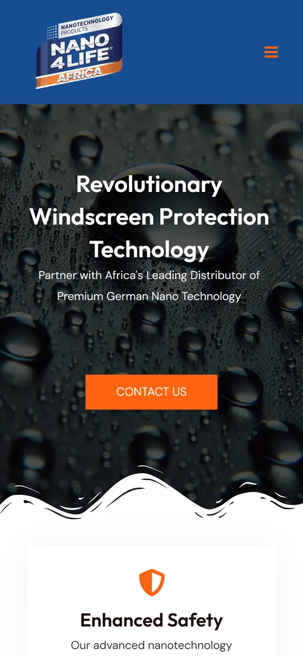 Nano4Life Africa website on a phone