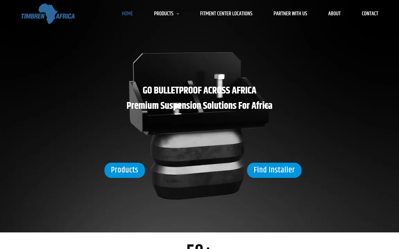 Timbren Africa website homepage on a desktop screen