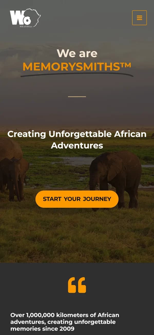 Will of Africa website on a phone